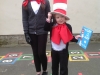 The little Cat in a Hat made herself as tall as the big one - with a hat to help!